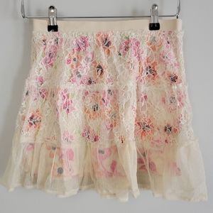 Aeropostle Mini Skirt Sz S - Floral & Lace